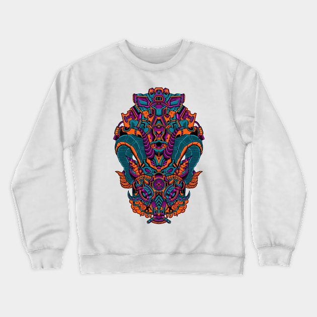 monsters and blue robots Crewneck Sweatshirt by Moritration